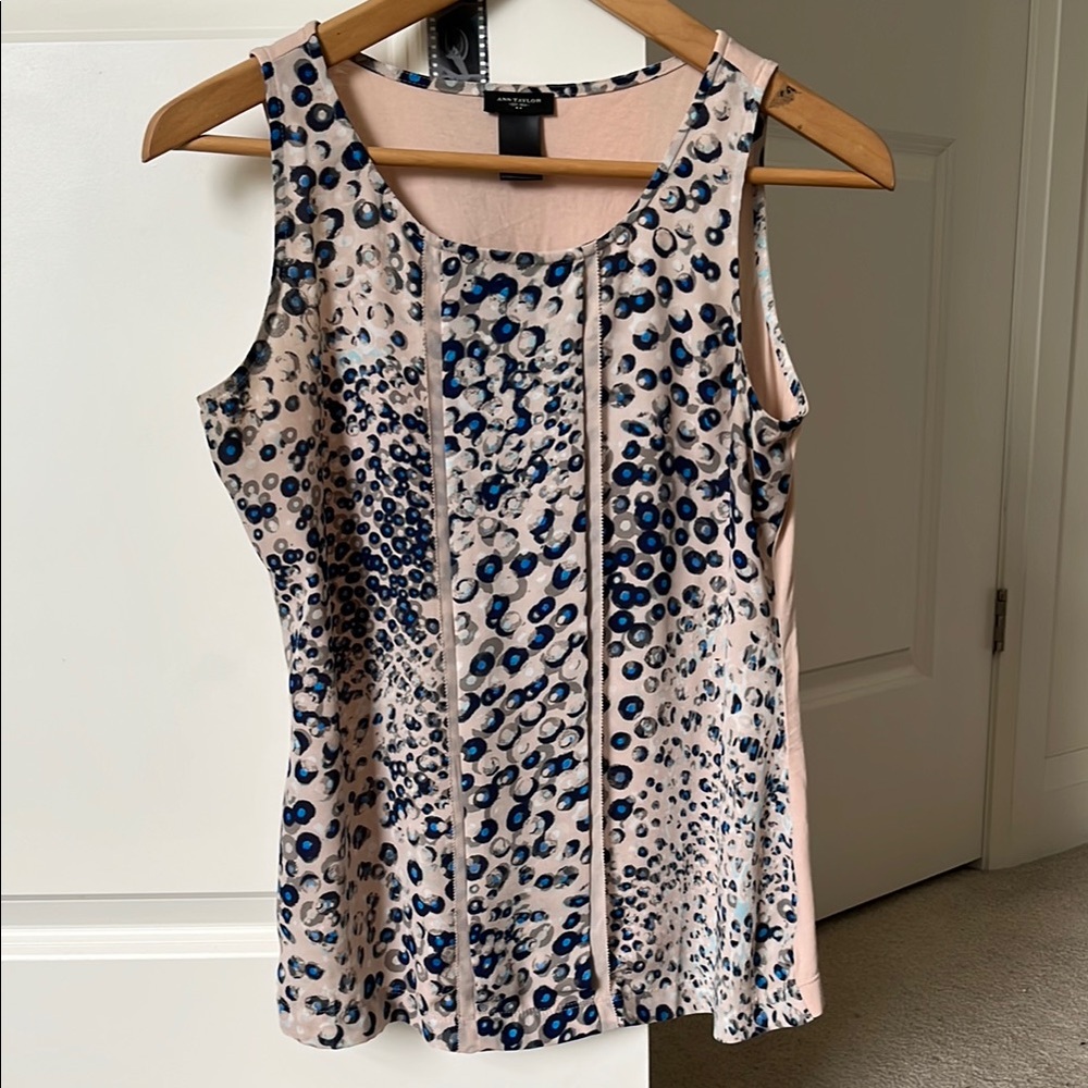 Ann Taylor Patterned Sleeveless Top - Pink and Blue